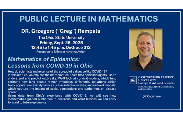 poster from public lecture in mathematics at Case Western University 